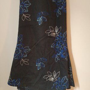 Floral Stitched Flare Skirt